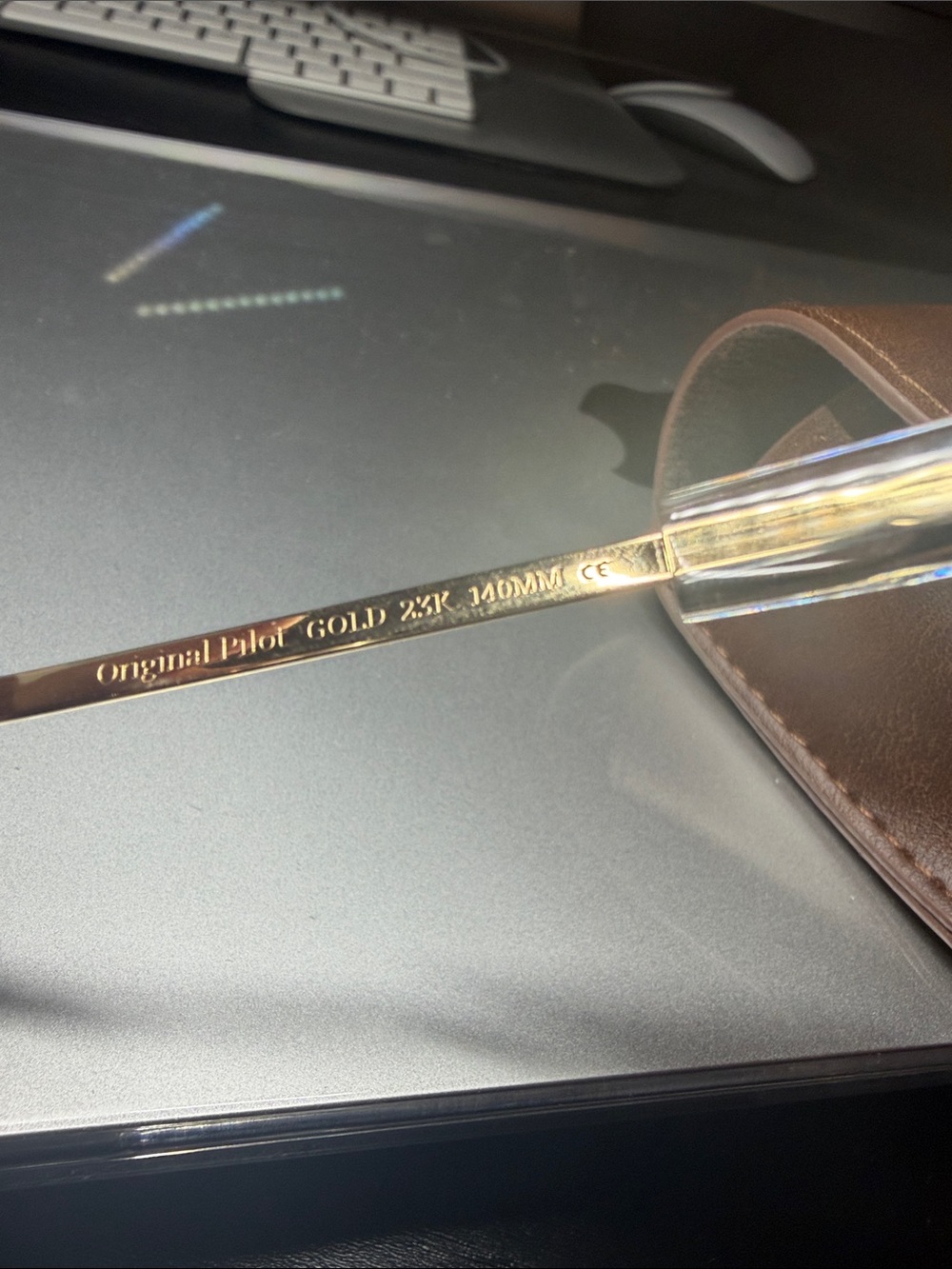 American optical Classic Aviator Metal Sunglasses - Gold Frame with Dark Lenses - Picture 5 of 5